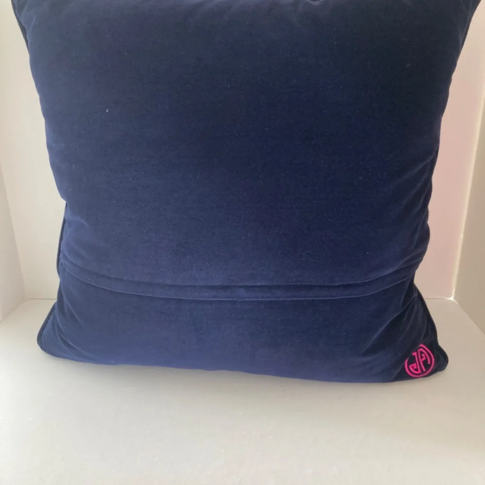 Jonathan Adler Bargello 20x20 Needlepoint Zigzag Throw Pillow Multicolor EUC